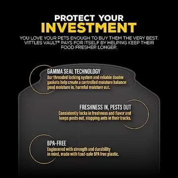 Gamma2 Vittles Vault Dog Food Storage Container with Airtight Lid, holds up to 10-15 Pounds of Dry Pet Food, Cat Kibble and Bird Feed, BPA Free, Made in USA