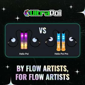 UltraPoi HelixPoi Set - LED Poi Lights & Color Modes for Flow Arts