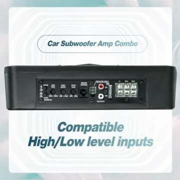 Seventour 10" 1000W Slim Under Seat Powered Car Subwoofer, Car/Truck Audio Sub Built in Amplifier Combo, with Colorful LED Ambient Lights (RGB LED Subwoofer+Mounting Wire Kit)