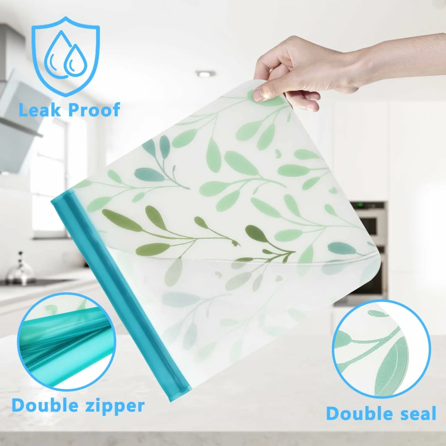 Dishwasher Safe Silicone Reusable Bags - 10 Pack