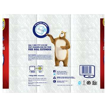 Charmin Ultra Strong Toilet Paper, 9 Mega Rolls = 36 Regular Rolls (Packaging May Vary)