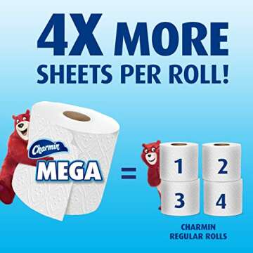 Charmin Ultra Strong Toilet Paper, 9 Mega Rolls = 36 Regular Rolls (Packaging May Vary)