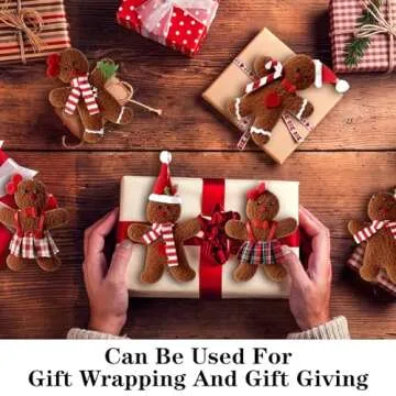 Gingerbread Man Ornaments Set for Christmas Tree Decor