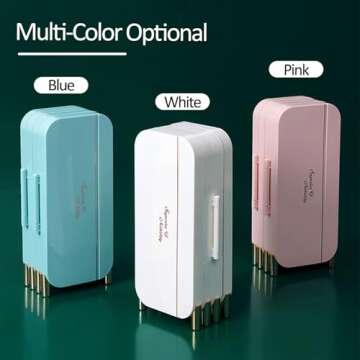 Lejesth Foldable Jewelry Organizer Box with Mirror, 4-Layer Dustproof Earring Necklace and Rings Organizer, Space saving Jewelry box for for Women (White)