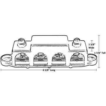(Red) 3/8" 4 Stud Bus BAR Power Distribution Block - Made in The USA - for Marine Battery Terminals, 12v Power and Ground Distribution Blocks - Terminal Block for Battery Terminals - BusBar