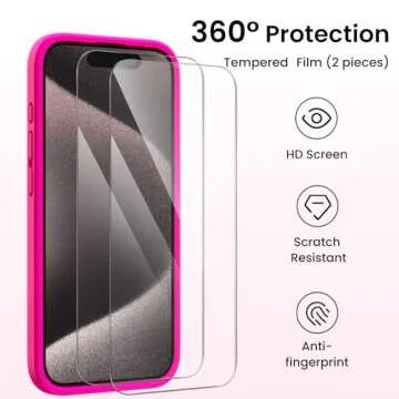 ORNARTO iPhone 15 Pro Max Case with Screen Protector