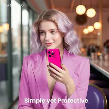 ORNARTO iPhone 15 Pro Max Case with Screen Protector