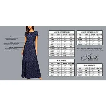 Alex Evenings Women's Plus Size Tea Length Dress with Rosette Detail, Navy Tie Front, 16W