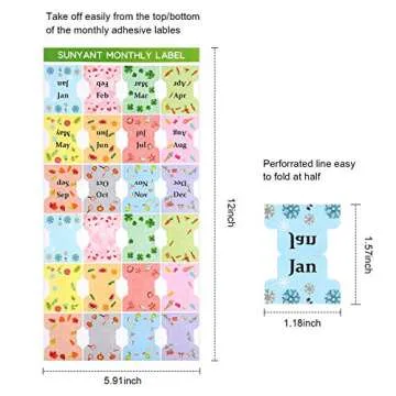 48 Pieces Adhesive Monthly Tabs Planner Stickers, 24 Month Tabs and 24 Blank Tabs Colorful Decorative Monthly Index Tab for Office School Study Planner Stickers and Accessories Journal Organization