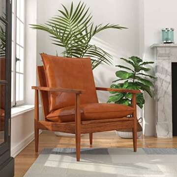 vidaXL Armchair: Stylish Brown Leather Accent Seating for Home and Office