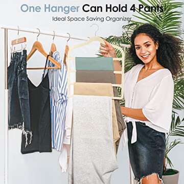 Velvet Hangers Space Saving Non Slip Pant Velvet Hangers, DUDUCOFU 4 Pack Beige Velvet Hangers Multi...