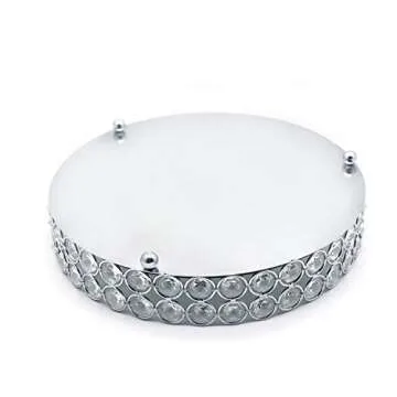 VoiceFly Crystal Cosmetic Makeup Vanity Tray, Jewelry Organizer Tray Mirrored Decorative Tray for Perfume, Trinket, Skin Care, Makeup Display Dresser Home Decor(Silver)