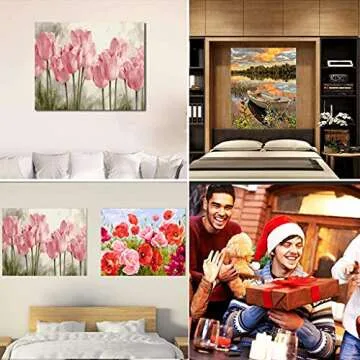 COLORWORK DIY Paint by Numbers Kit | Pink Tulips