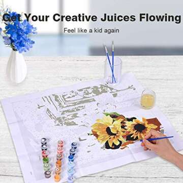 COLORWORK DIY Paint by Numbers Kit | Pink Tulips