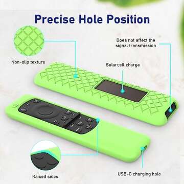 LEFXMOPHY Case for Samsung Remote Covers 2023 New BN59-01432J BN59-01432A BN59-01432 Smart TV Solar Panel Remote Green Cover Protector Glow in Dark
