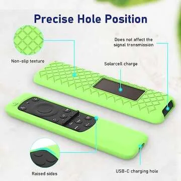 LEFXMOPHY Case for Samsung Remote Covers 2023 New BN59-01432J BN59-01432A BN59-01432 Smart TV Solar Panel Remote Green Cover Protector Glow in Dark