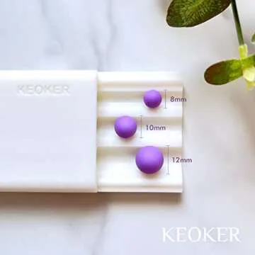 Keoker Polymer Clay Bead Roller, Polymer Clay Earrings Tools, Round Bead Maker, Clay Jewelry Making Tool, Helps You Make Perfectly Round Beads in Three Sizes (Round Shape Beads)