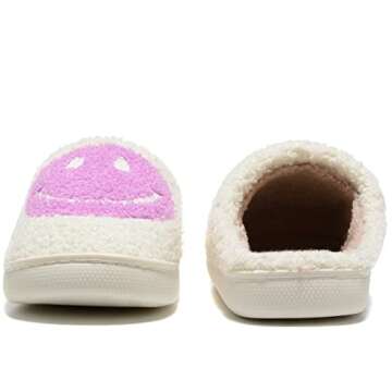 Cozy Retro Fuzzy Slippers for Men & Women - Non-slip & Warm