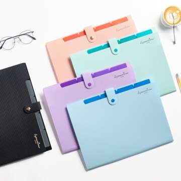 Sooez School Supplies File Folder - Stylish Accordion Organizer for Documents