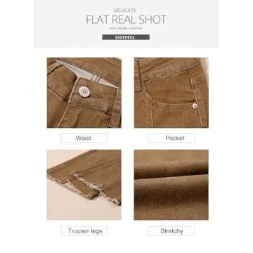 Sidefeel Womens Capri Jeans Wide Leg Jeans Woman High Waisted Straight Leg Summer Cropped Denim Pants Size 4 Brown