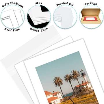 Golden State Art, Pack of 25, 11x14 White Picture Mat Full Set - Fit 8.5x11 Photo/Certificate - High Premier Acid Free Bevel Pre-Cut White Core Mattes - Includes 25 Backing Backer Board & Clear Bags