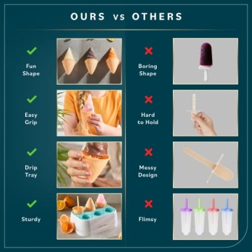 6-Piece Silicone Popsicle Molds for Kids and Adults