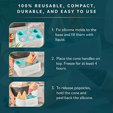 6-Piece Silicone Popsicle Molds for Kids and Adults