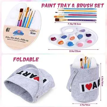 Tacobear Kids Artist Costume with Overalls Beret Beard Bow Tie Paint Bucket Brush, Halloween Career Day Outfit for Boys Girls