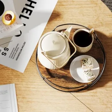 LAMU Wooden Lazy Susan Organizer Set for Kitchen & Pantry