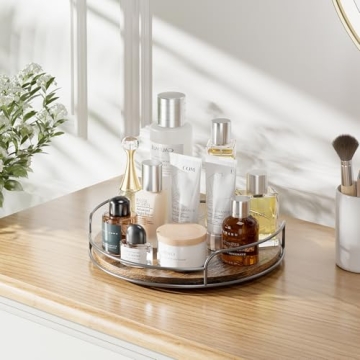 LAMU Wooden Lazy Susan Organizer Set for Kitchen & Pantry