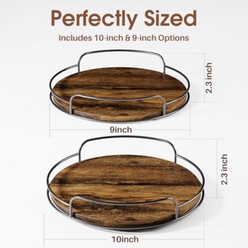 LAMU Wooden Lazy Susan Organizer Set for Kitchen & Pantry