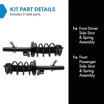 TRQ Front Strut & Spring Assembly Set for Honda Pilot 2016-2022