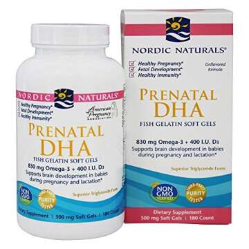 Nordic Naturals Prenatal DHA - Fish Gelatin DHA, Prenatal Support for Expecting Mother and Baby Deve...