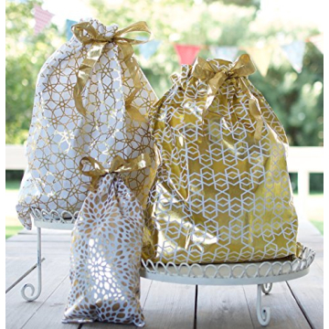 Appleby Lane Gold Reusable Gift Bags Set of 3