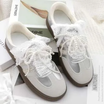 WEGOODZF Flat Lace Fancy Shoelaces for Women 55 inch