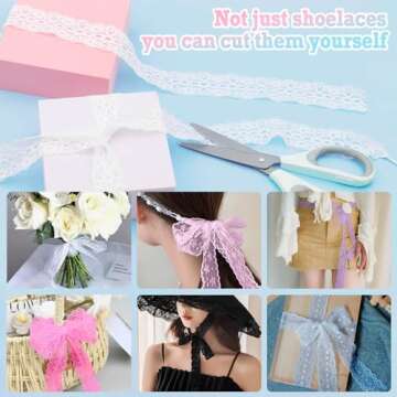WEGOODZF Flat Lace Fancy Shoelaces for Women 55 inch