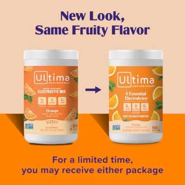 Ultima Replenisher Daily Electrolyte Powder Drink Mix – Orange, 90 Servings – Hydration Powder w...