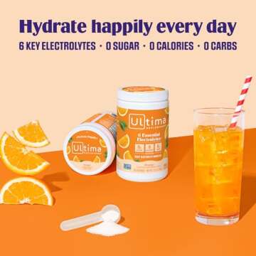 Ultima Replenisher Daily Electrolyte Powder Drink Mix – Orange, 90 Servings – Hydration Powder with 6 Key Electrolytes and Trace Minerals – Keto Friendly, Vegan, Non-GMO and Sugar-Free