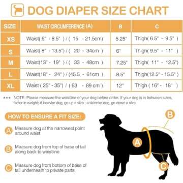 Avont Washable Dog Diapers for Female Dogs - 3 Pack