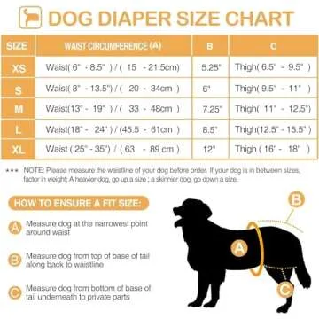 Avont Washable Dog Diapers for Female Dogs - 3 Pack