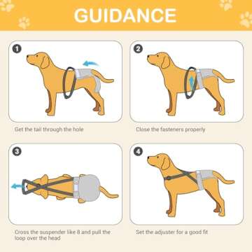 Avont Washable Dog Diapers for Female Dogs - 3 Pack