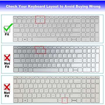Keyboard Cover for 17.3 HP Laptop 17-by 17-bs/ca 17t-by400/by500/by300 17-by4633dx 17-by3613dx 17-by2053cl 17-by1053dx by4061nr 17-by3053cl by3065st by4623dx by4025nr by4013dx 17-ca3035cl 17-bs051od