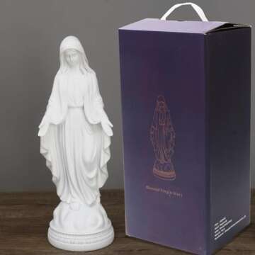 Magicsculp 12 Inch Blessed Virgin Mary Decorative Figurine，Catholic Religious Gifts 12 Inch Resin ...