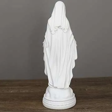 Magicsculp 12 Inch Blessed Virgin Mary Decorative Figurine，Catholic Religious Gifts 12 Inch Resin Statue Figurine (White)…