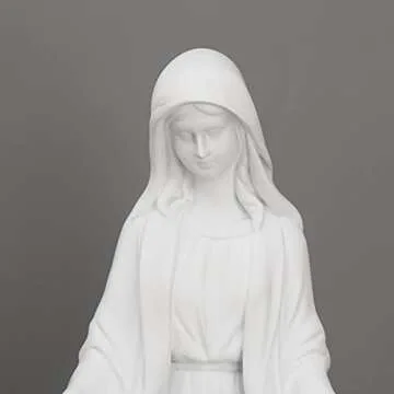 Magicsculp 12 Inch Blessed Virgin Mary Decorative Figurine，Catholic Religious Gifts 12 Inch Resin Statue Figurine (White)…