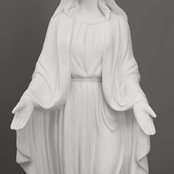Magicsculp 12 Inch Blessed Virgin Mary Decorative Figurine，Catholic Religious Gifts 12 Inch Resin Statue Figurine (White)…