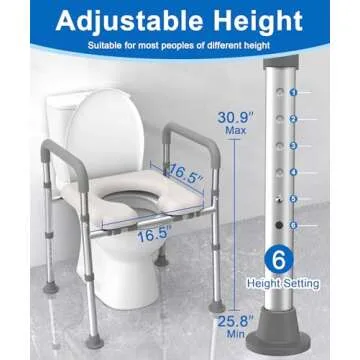 HOMLAND Adjustable Toilet Seat for Seniors with Handles