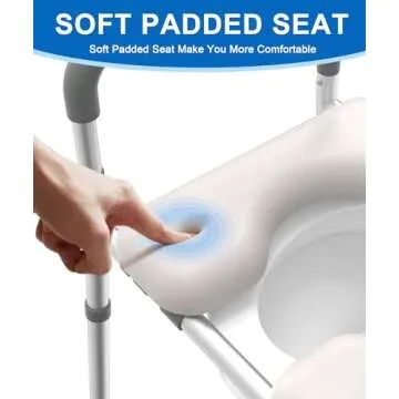 HOMLAND Adjustable Toilet Seat for Seniors with Handles