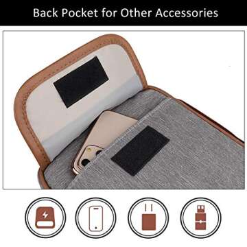 Rinvanic Cable Organizer Bag,Travel Electronic Organizers Case Waterproof Tech Organizer Bag Portable Cord Storage Pouch for Cable, Charger, Phone, USB, SD Card,with 6pcs Leather Cable Ties (Grey)