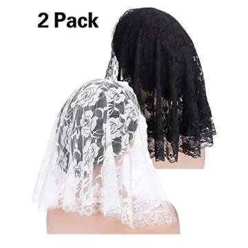 Boao Floral Lace Veils for Women - Elegant Head Covering
